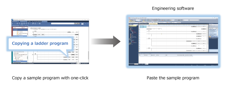 Linking e-Manual (programming support tool) and GX Works3 (engineering software)