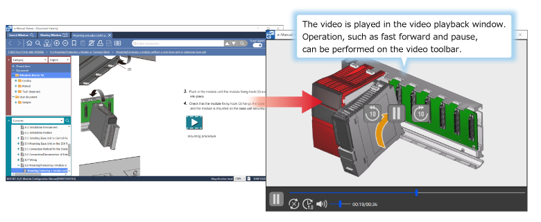 [Video play function] Instructions, such as installation, wiring, and operation, can be checked in videos.
