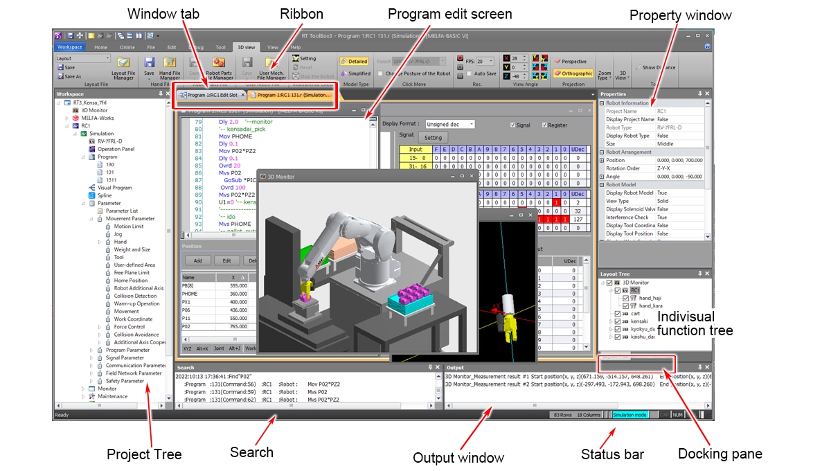 RT ToolBox3 operation screen